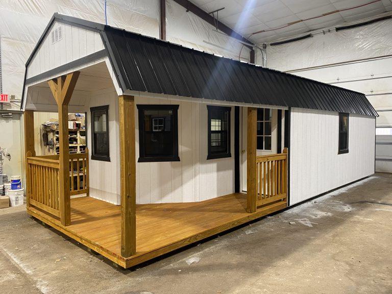 12×32 Deluxe Lofted Cabin – Barn White